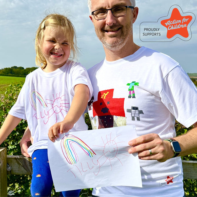 Dinky Designer - Action For Children Charity T-shirt for adults