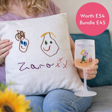 NEW Cosy Evening Set - Cushion & Wine Glass