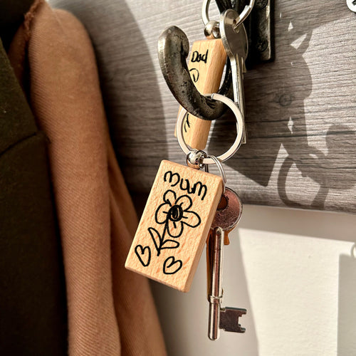 Wooden Keyring For Her