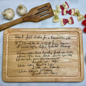 Treasured Writing Wooden Chopping Board