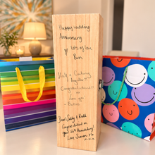 NEW Engraved Handwriting Wine Box