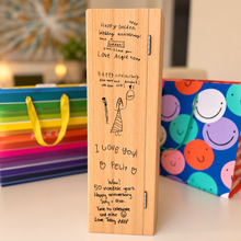 NEW Engraved Handwriting Wine Box