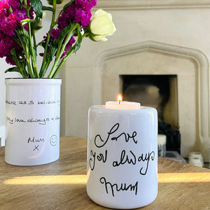 Treasured Writing Candle Holder