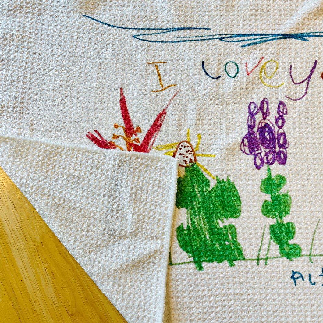 Child's Drawing Tea Towel